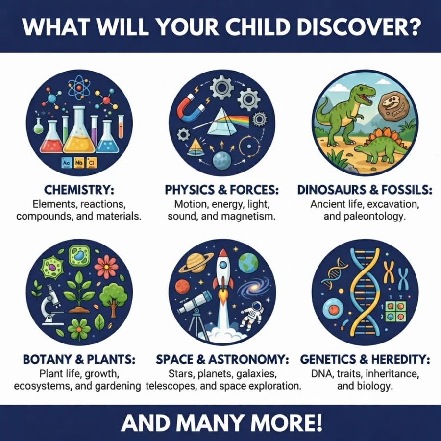Every page teaches your child to think like a scientist.
